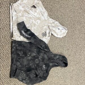 Abercrombie Kids Black and Cream Tie-Dye Hoodies